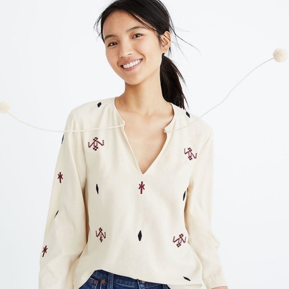 Madewell Embroidered Fringe Top - silk - Picture 7 of 8